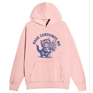 Rage Consumes Me Cat Flower Cute Kitty Cat Meme Urban Pullover Hoodie