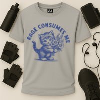 Rage Consumes Me Cat Flower Cute Kitty Cat Meme Cooling Performance Crew T-Shirt