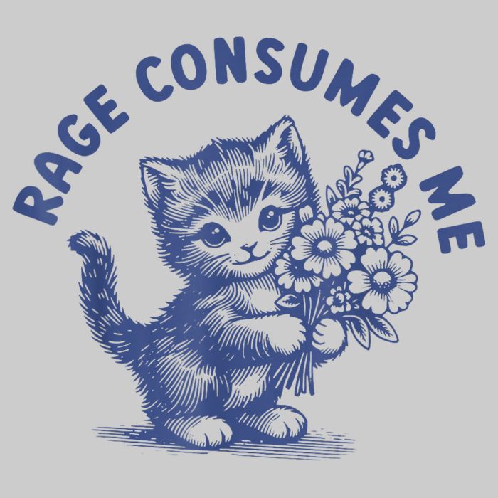 Rage Consumes Me Cat Flower Cute Kitty Cat Meme Cooling Performance Crew T-Shirt
