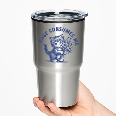 Rage Consumes Me Cat Flower Cute Kitty Cat Meme Tumbler