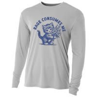 Rage Consumes Me Cat Flower Cute Kitty Cat Meme Cooling Performance Long Sleeve Crew