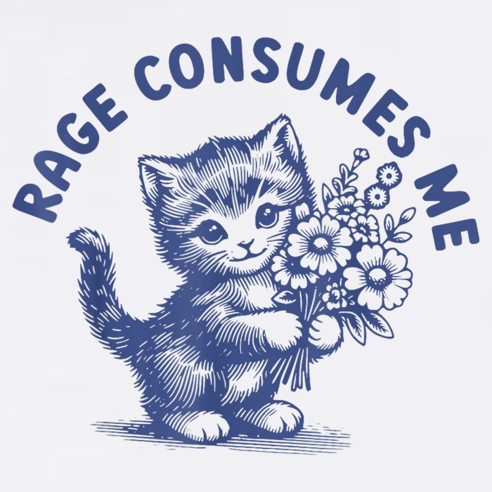 Rage Consumes Me Cat Flower Cute Kitty Cat Meme Hoodie