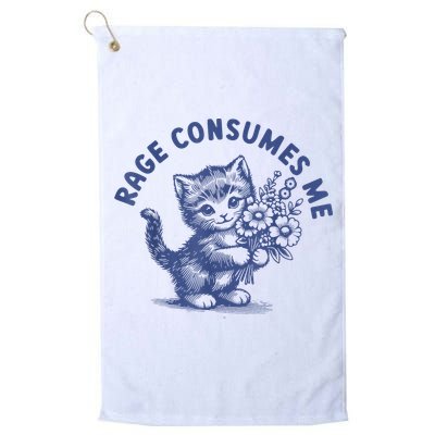 Rage Consumes Me Cat Flower Cute Kitty Cat Meme Golf Towel