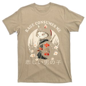 Rage Consumes Me Funny Cat Meme Japanese Humor Sarcastic T-Shirt