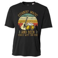 Retro Country Music And Beer ThatS Why IM Here Vintage Cooling Performance Crew T-Shirt