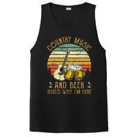 Retro Country Music And Beer ThatS Why IM Here Vintage PosiCharge Competitor Tank