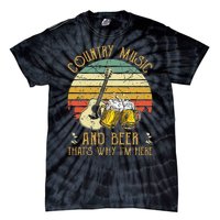 Retro Country Music And Beer ThatS Why IM Here Vintage Tie-Dye T-Shirt