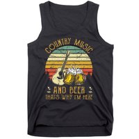 Retro Country Music And Beer ThatS Why IM Here Vintage Tank Top