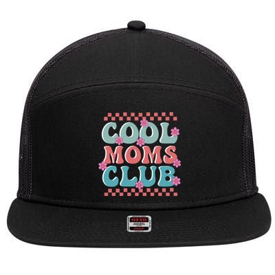 Retro Cool Moms Club Mothers Day 7 Panel Mesh Trucker Snapback Hat