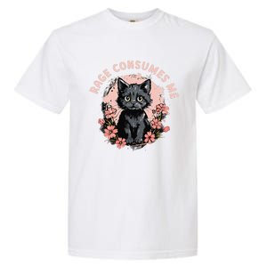 Rage Consumes Me Cat Flower Cute Kitty Cat Meme Garment-Dyed Heavyweight T-Shirt