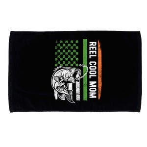 Reel Cool Mom St Patrick's Day Irish American Flag Gift Meaningful Gift Microfiber Hand Towel