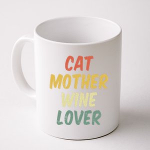 Retro Cat Mother Wine Lover Funny Pet Cat Lover Mother's Day Gift Coffee Mug