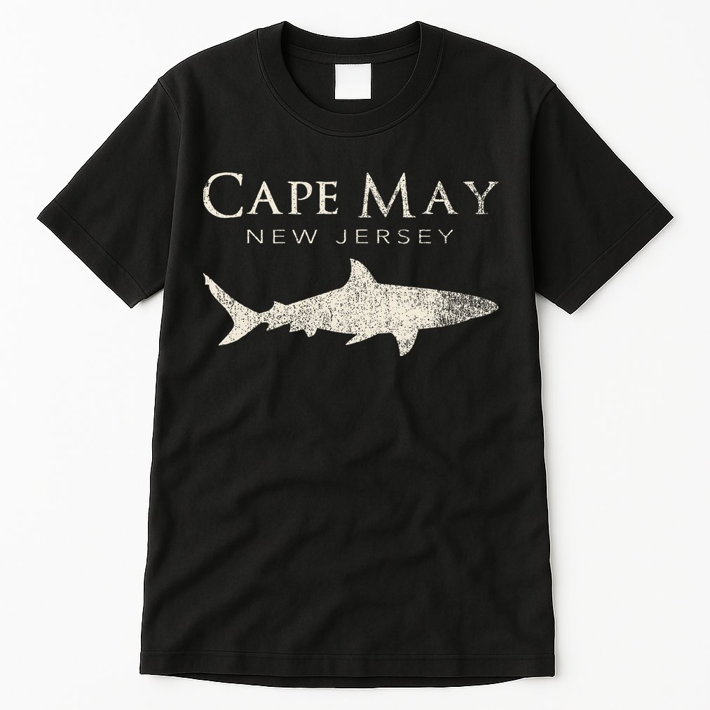 Retro Cape May Nj Shark Tall T-Shirt