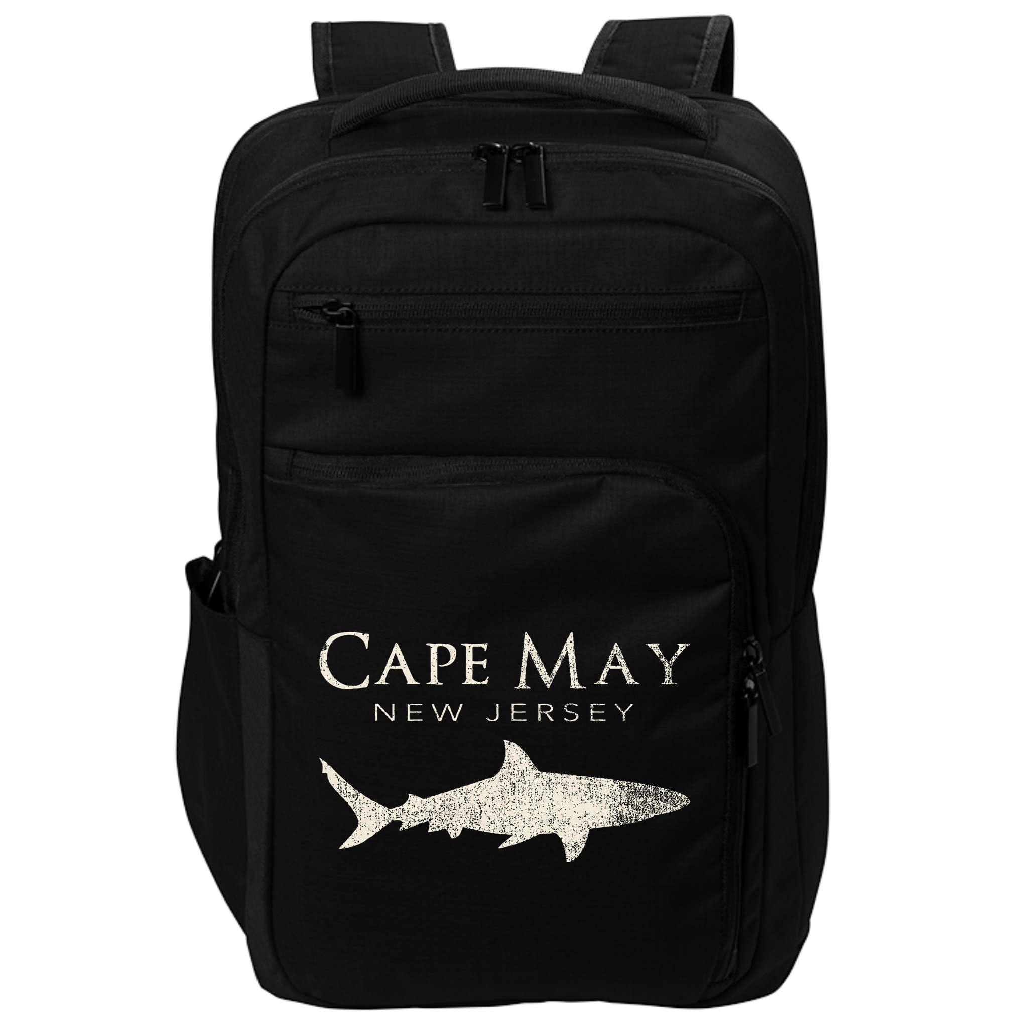 Retro Cape May Nj Shark Impact Tech Backpack
