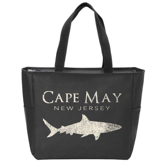 Retro Cape May Nj Shark Zip Tote Bag