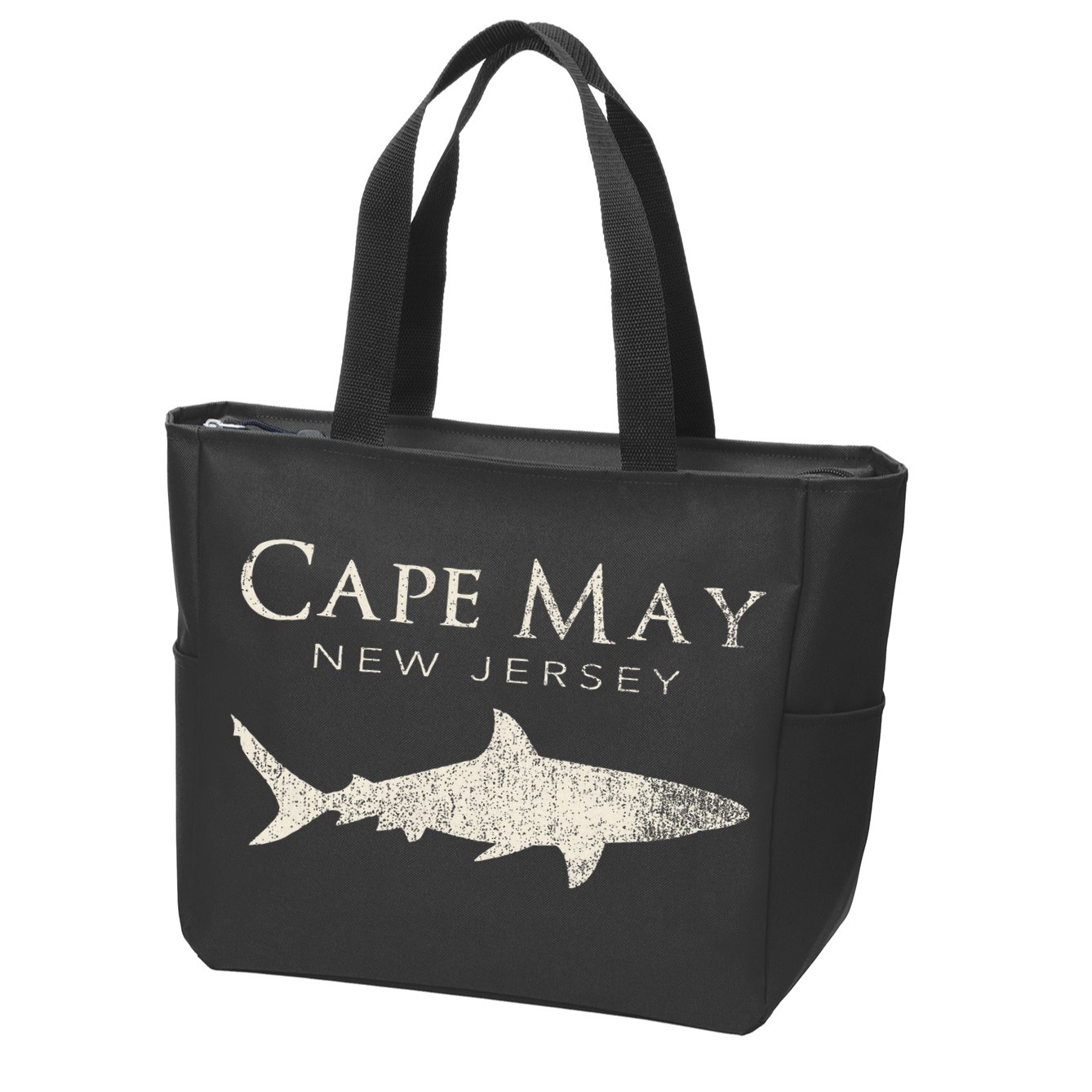 Retro Cape May Nj Shark Zip Tote Bag