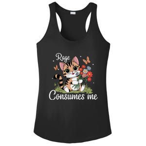 Rage Consumes Me Cat Flower Cute Kitty Cat Meme Ladies PosiCharge Competitor Racerback Tank