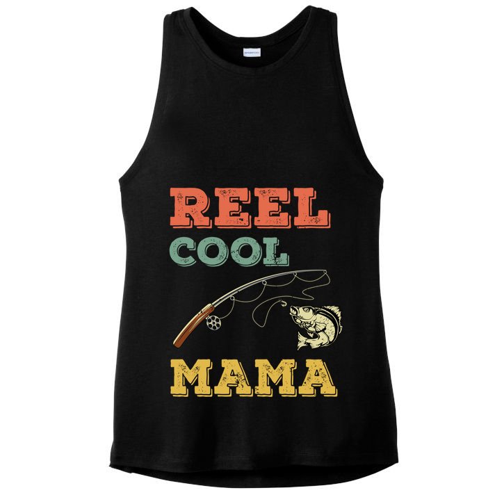 Reel Cool Mama Fisher Walleye Fishing Gift Fish Mom Cute Gift Ladies PosiCharge Tri-Blend Wicking Tank