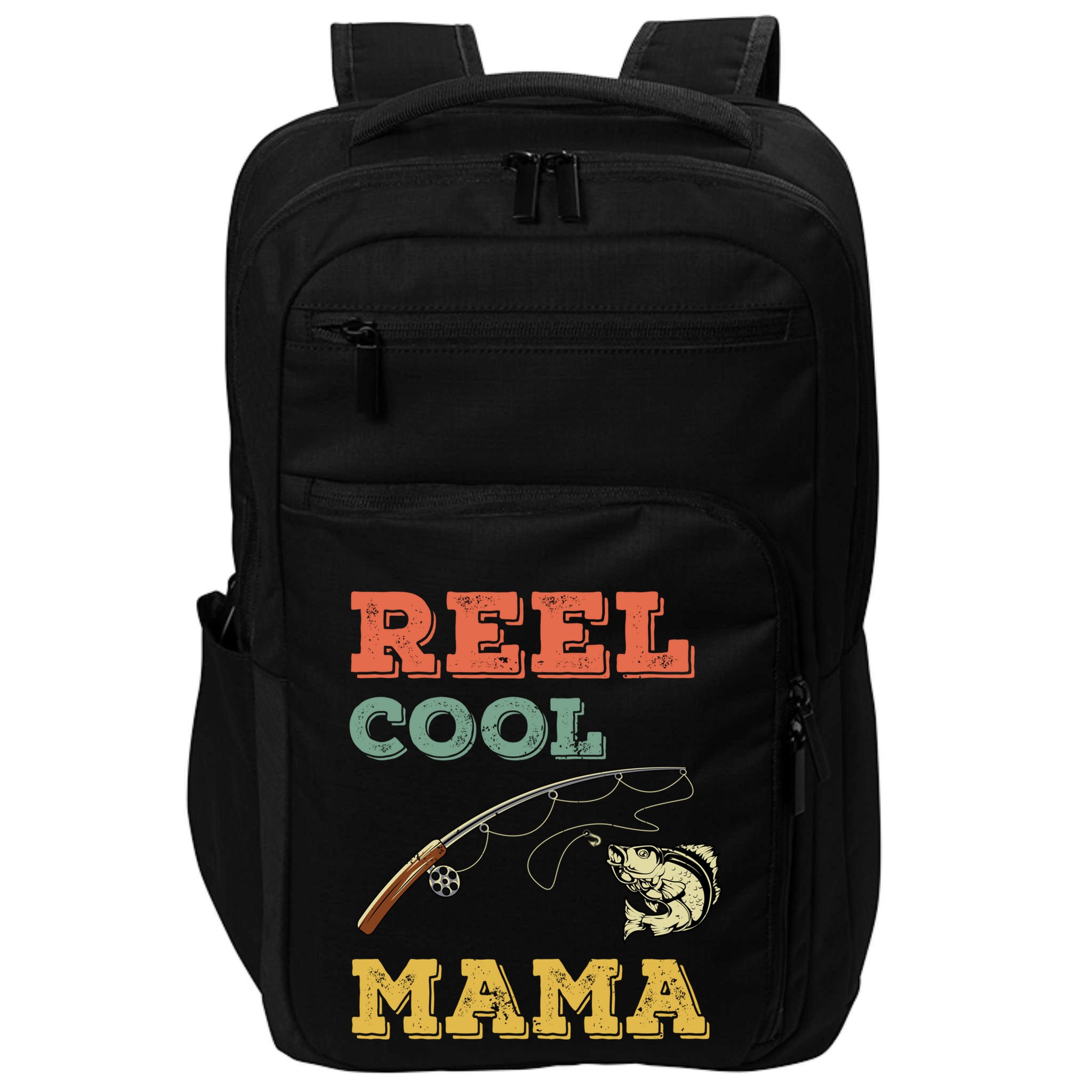 Reel Cool Mama Fisher Walleye Fishing Gift Fish Mom Cute Gift Impact Tech Backpack