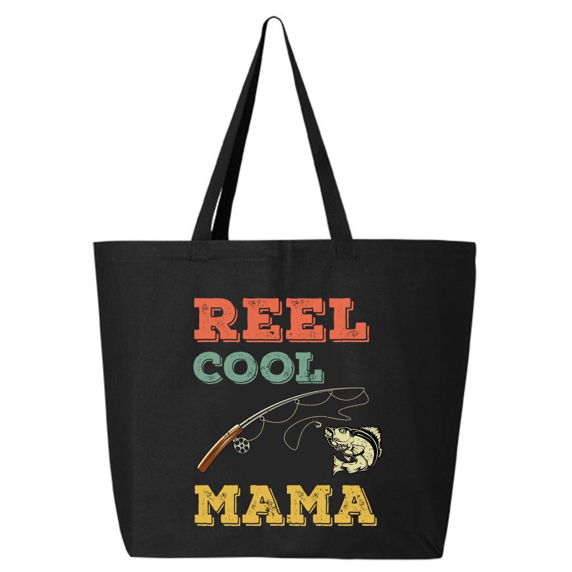 Reel Cool Mama Fisher Walleye Fishing Gift Fish Mom Cute Gift 25L Jumbo Tote