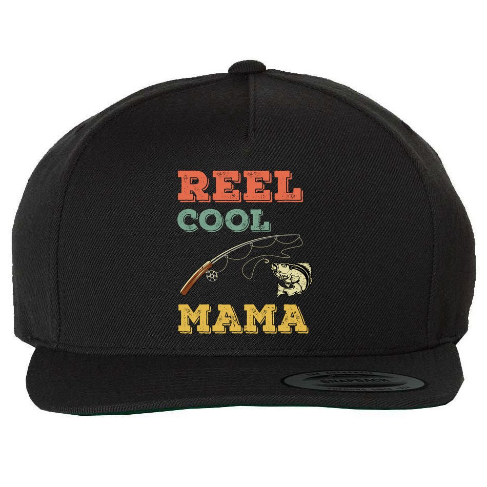 Reel Cool Mama Fisher Walleye Fishing Gift Fish Mom Cute Gift Wool Snapback Cap