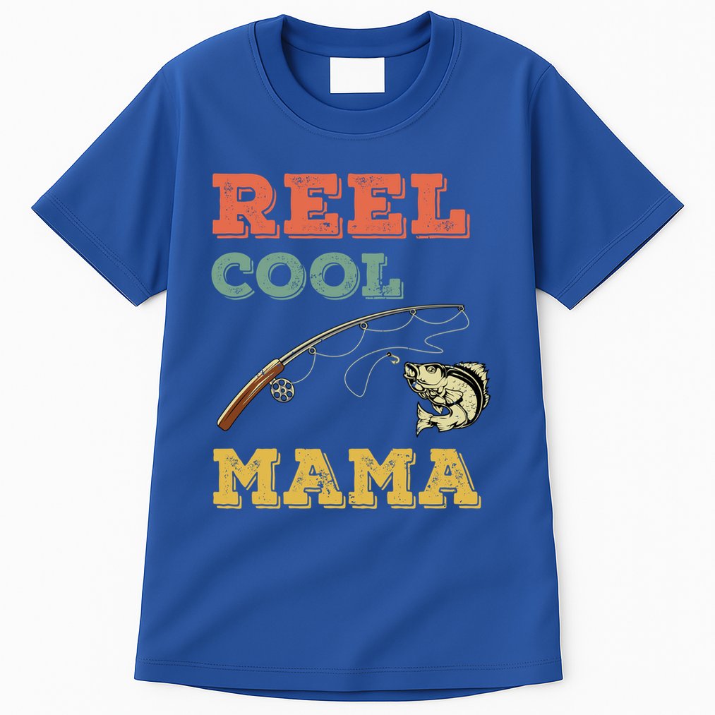 Reel Cool Mama Fisher Walleye Fishing Gift Fish Mom Cute Gift Tall T-Shirt