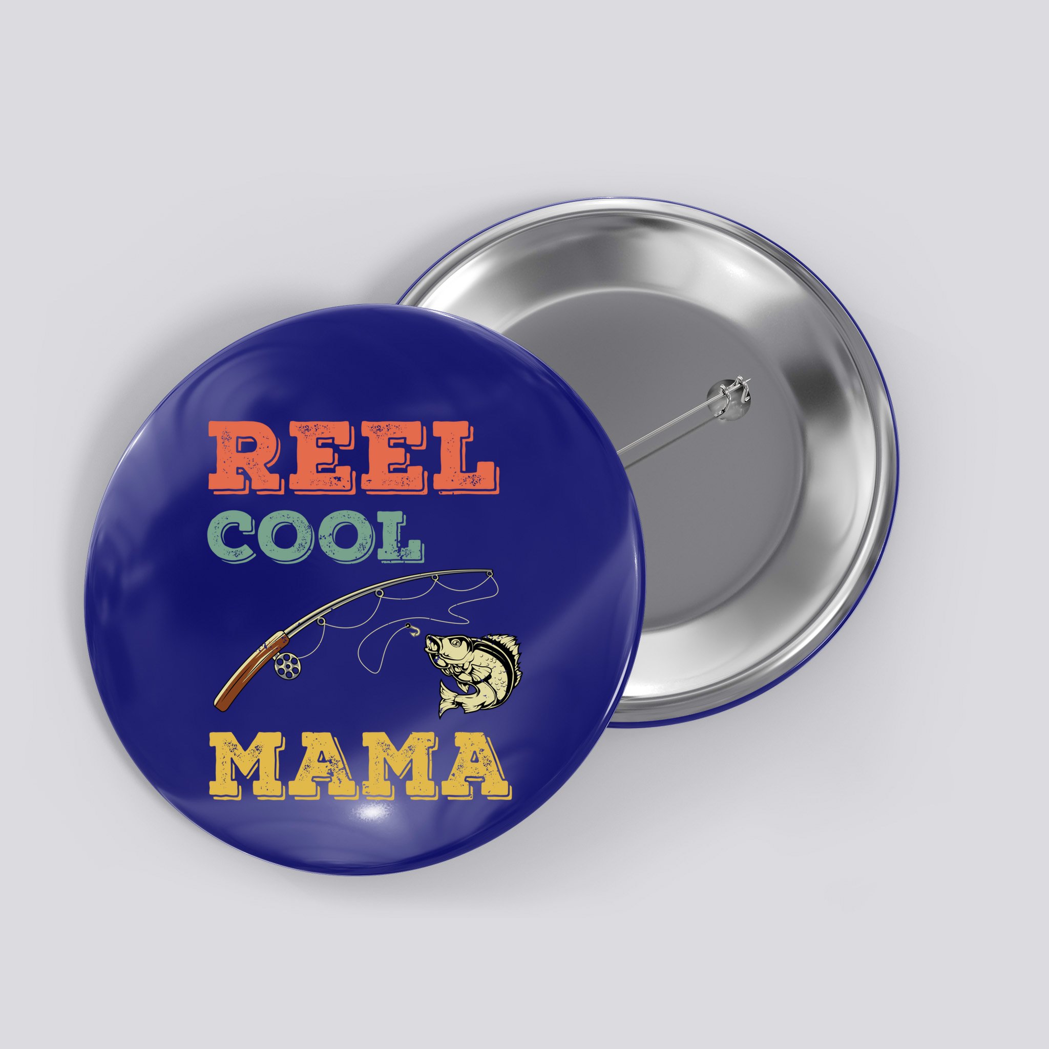 Reel Cool Mama Fisher Walleye Fishing Gift Fish Mom Cute Gift Button