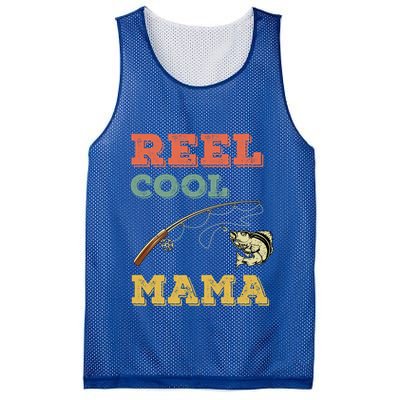 Reel Cool Mama Fisher Walleye Fishing Gift Fish Mom Cute Gift Mesh Reversible Basketball Jersey Tank