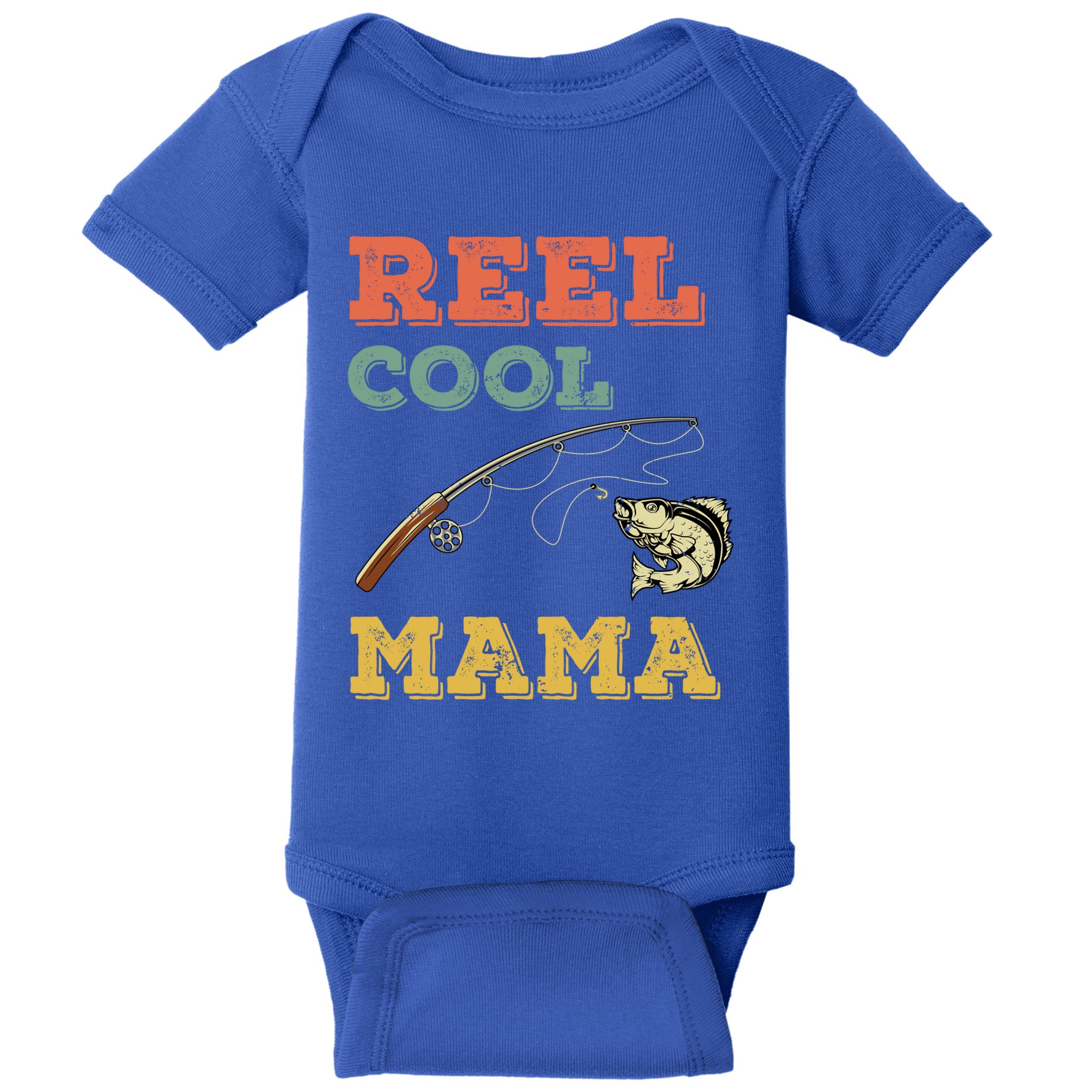 Reel Cool Mama Fisher Walleye Fishing Gift Fish Mom Cute Gift Baby Bodysuit