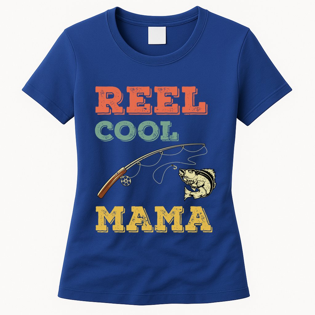 Reel Cool Mama Fisher Walleye Fishing Gift Fish Mom Cute Gift Womens T-Shirt