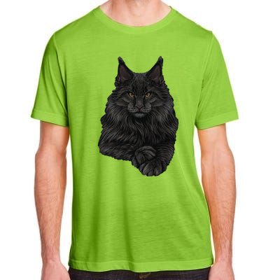 Realistic Cute Maine Coon Cat Sitting For Lovers Animals Adult ChromaSoft Performance T-Shirt