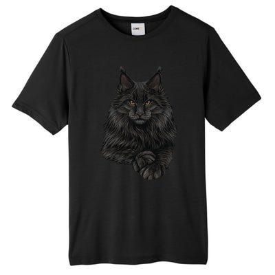 Realistic Cute Maine Coon Cat Sitting For Lovers Animals Tall Fusion ChromaSoft Performance T-Shirt