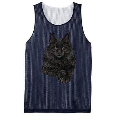 Realistic Cute Maine Coon Cat Sitting For Lovers Animals Mesh Reversible Basketball Jersey Tank