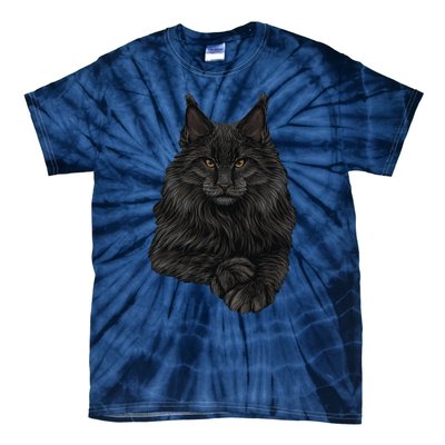 Realistic Cute Maine Coon Cat Sitting For Lovers Animals Tie-Dye T-Shirt