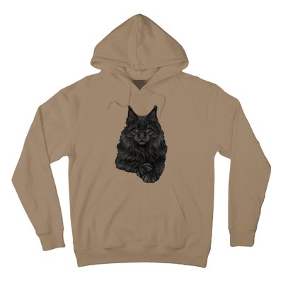 Realistic Cute Maine Coon Cat Sitting For Lovers Animals Hoodie