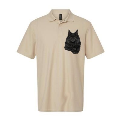 Realistic Cute Maine Coon Cat Sitting For Lovers Animals Softstyle Adult Sport Polo