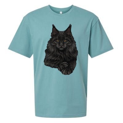 Realistic Cute Maine Coon Cat Sitting For Lovers Animals Sueded Cloud Jersey T-Shirt