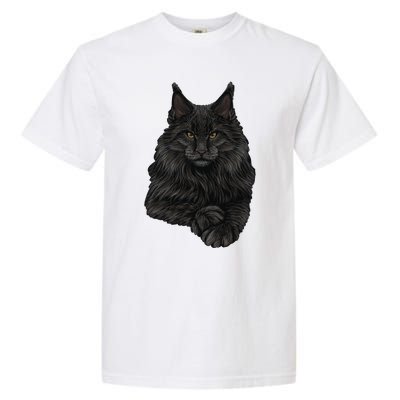 Realistic Cute Maine Coon Cat Sitting For Lovers Animals Garment-Dyed Heavyweight T-Shirt