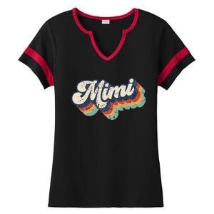 Retro Cute Mimi For Grandma Best Mimi Ever MotherS Day Ladies Halftime Notch Neck Tee