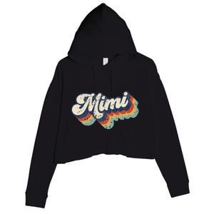 Retro Cute Mimi For Grandma Best Mimi Ever MotherS Day Crop Fleece Hoodie