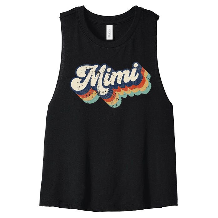 Retro Cute Mimi For Grandma Best Mimi Ever MotherS Day Women's Racerback Cropped Tank