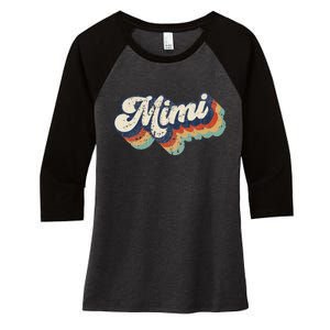 Retro Cute Mimi For Grandma Best Mimi Ever MotherS Day Women's Tri-Blend 3/4-Sleeve Raglan Shirt