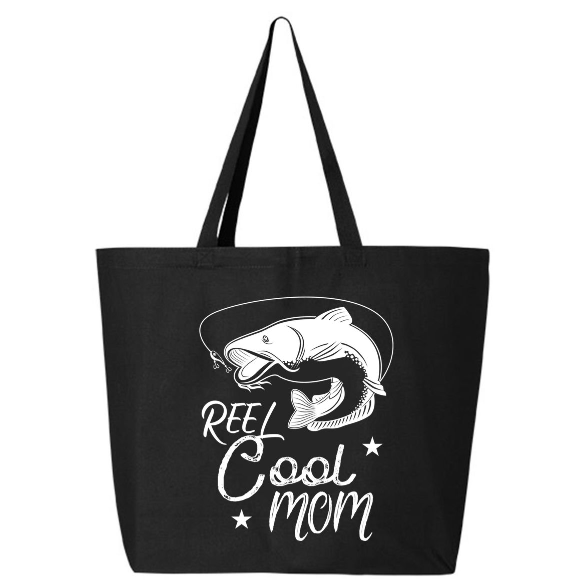 Reel Cool Mom Fathers Day Fishing Mom Cute Gift 25L Jumbo Tote