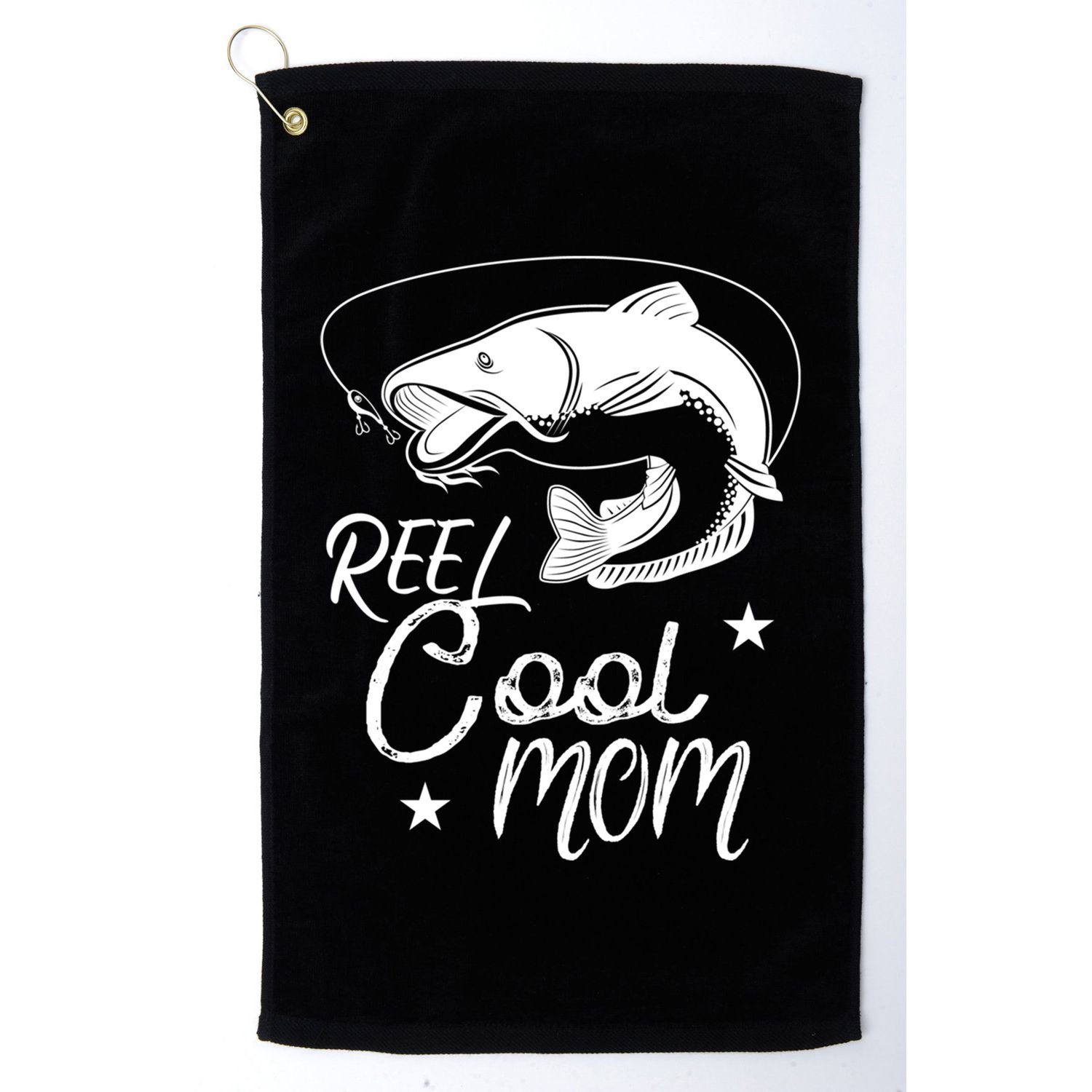 Reel Cool Mom Fathers Day Fishing Mom Cute Gift Golf Towel