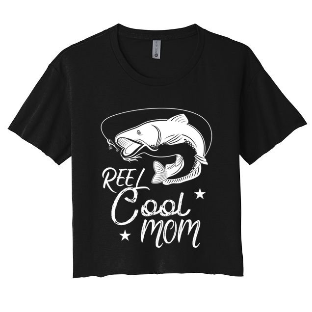 Reel Cool Mom Fathers Day Fishing Mom Cute Gift Crop Top