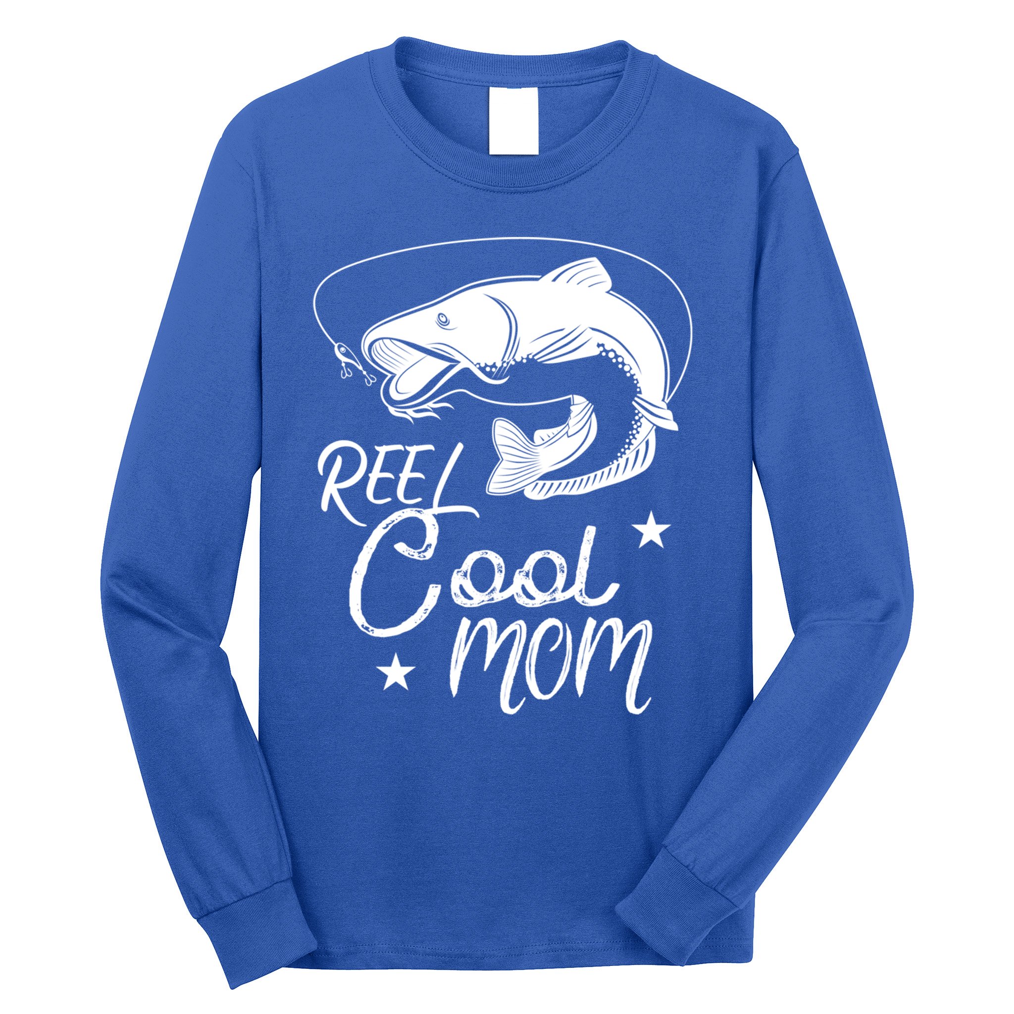 Reel Cool Mom Fathers Day Fishing Mom Cute Gift Long Sleeve Shirt