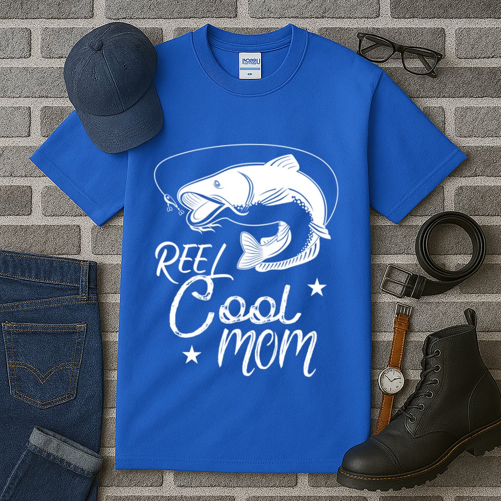 Reel Cool Mom Fathers Day Fishing Mom Cute Gift Tall T-Shirt