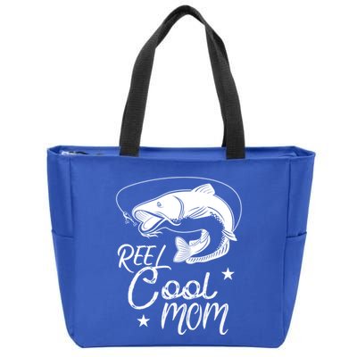 Reel Cool Mom Fathers Day Fishing Mom Cute Gift Zip Tote Bag