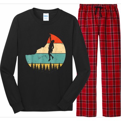 Rock Climbing Mountain Climber Vintage Retro Long Sleeve Pajama Set