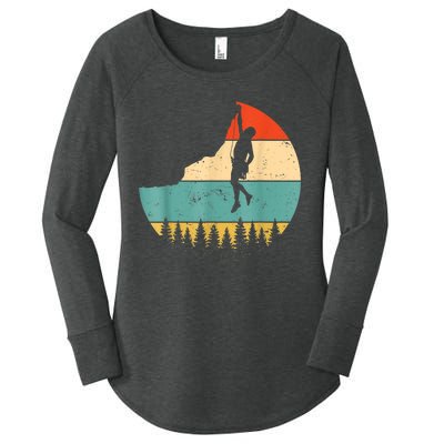 Rock Climbing Mountain Climber Vintage Retro Women's Perfect Tri Tunic Long Sleeve Shirt